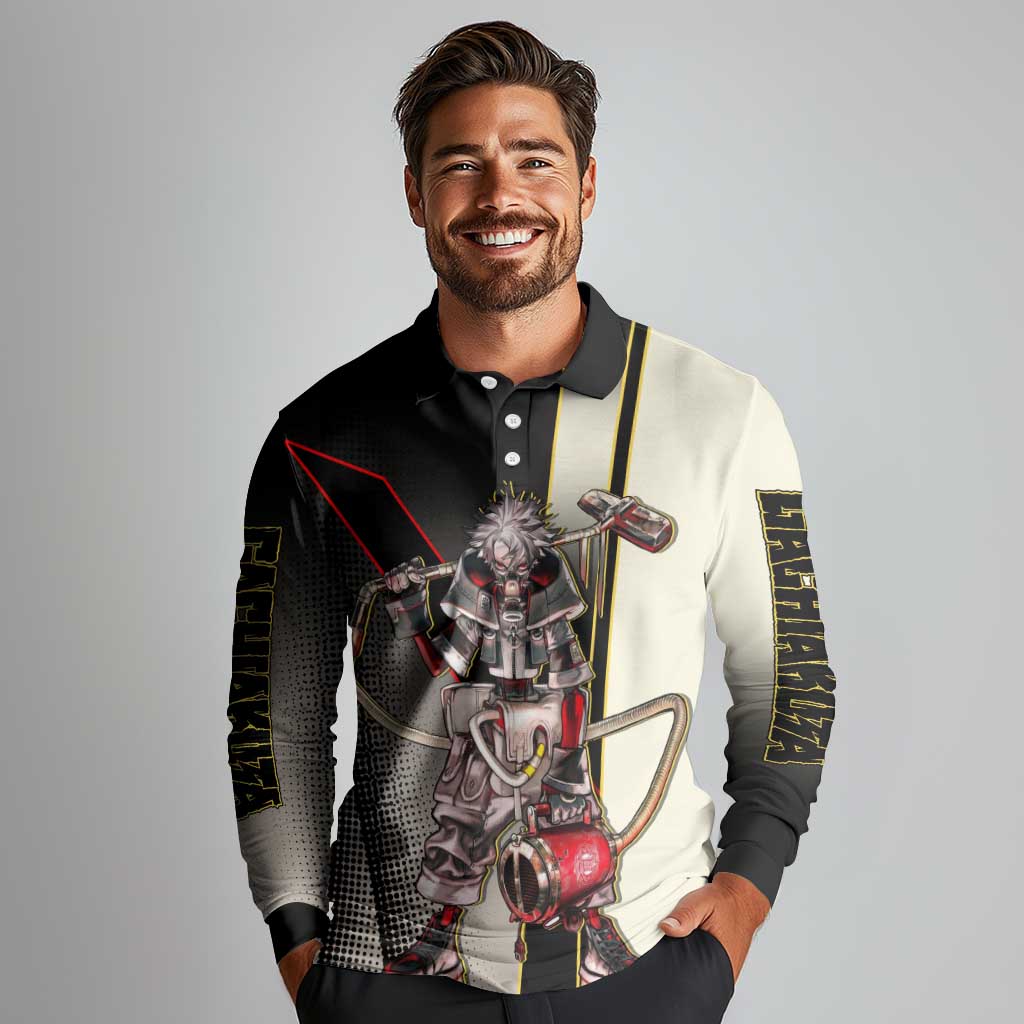 Rudo Surebrec Long Sleeve Polo Shirt Grunge Manga Illustration Style