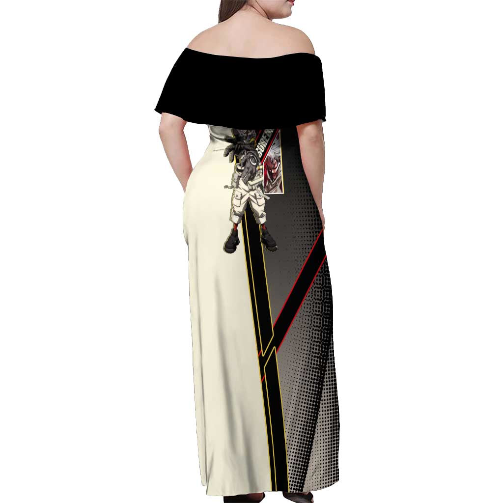 Rudo Surebrec Off Shoulder Maxi Dress Grunge Manga Illustration Style