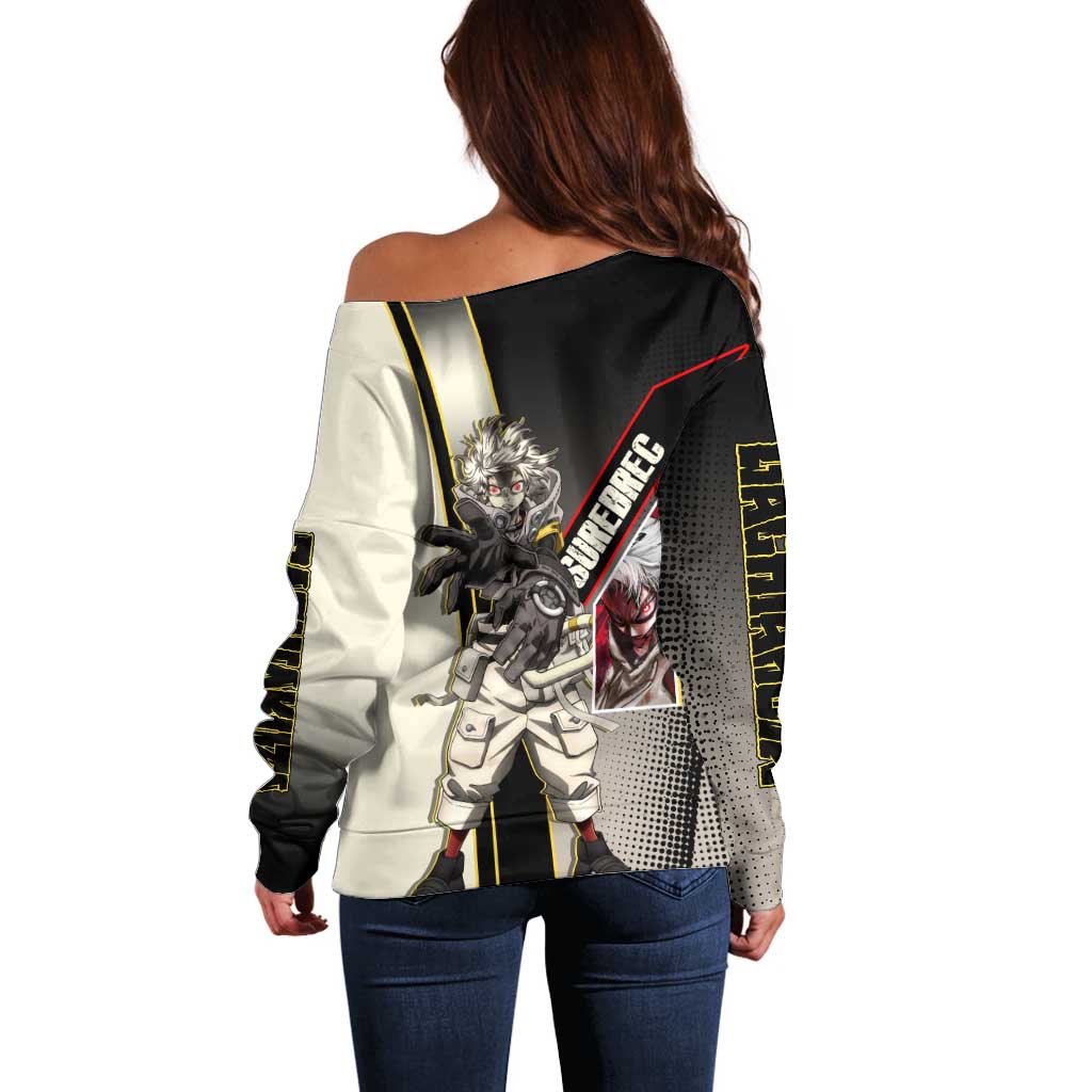 Rudo Surebrec Off Shoulder Sweater Grunge Manga Illustration Style