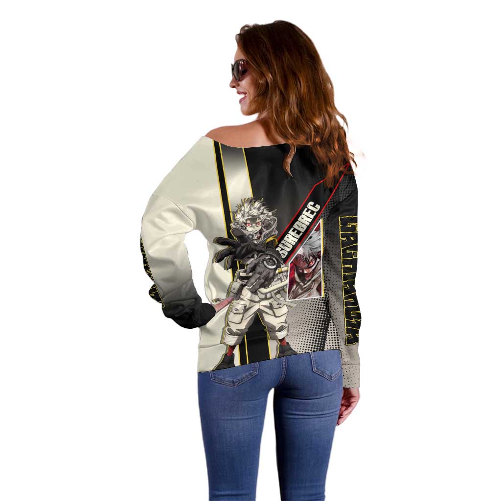 Rudo Surebrec Off Shoulder Sweater Grunge Manga Illustration Style