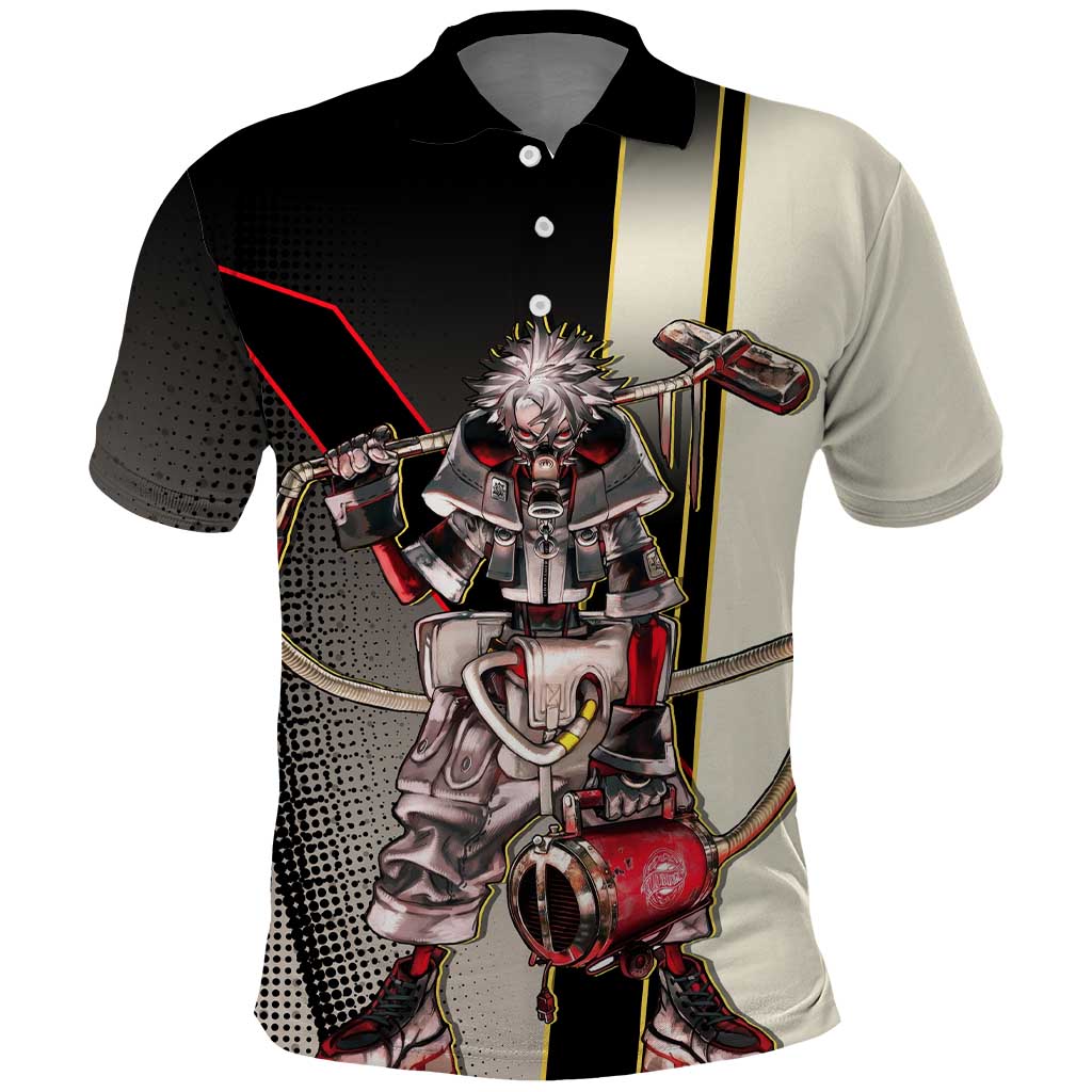 Rudo Surebrec Polo Shirt Grunge Manga Illustration Style