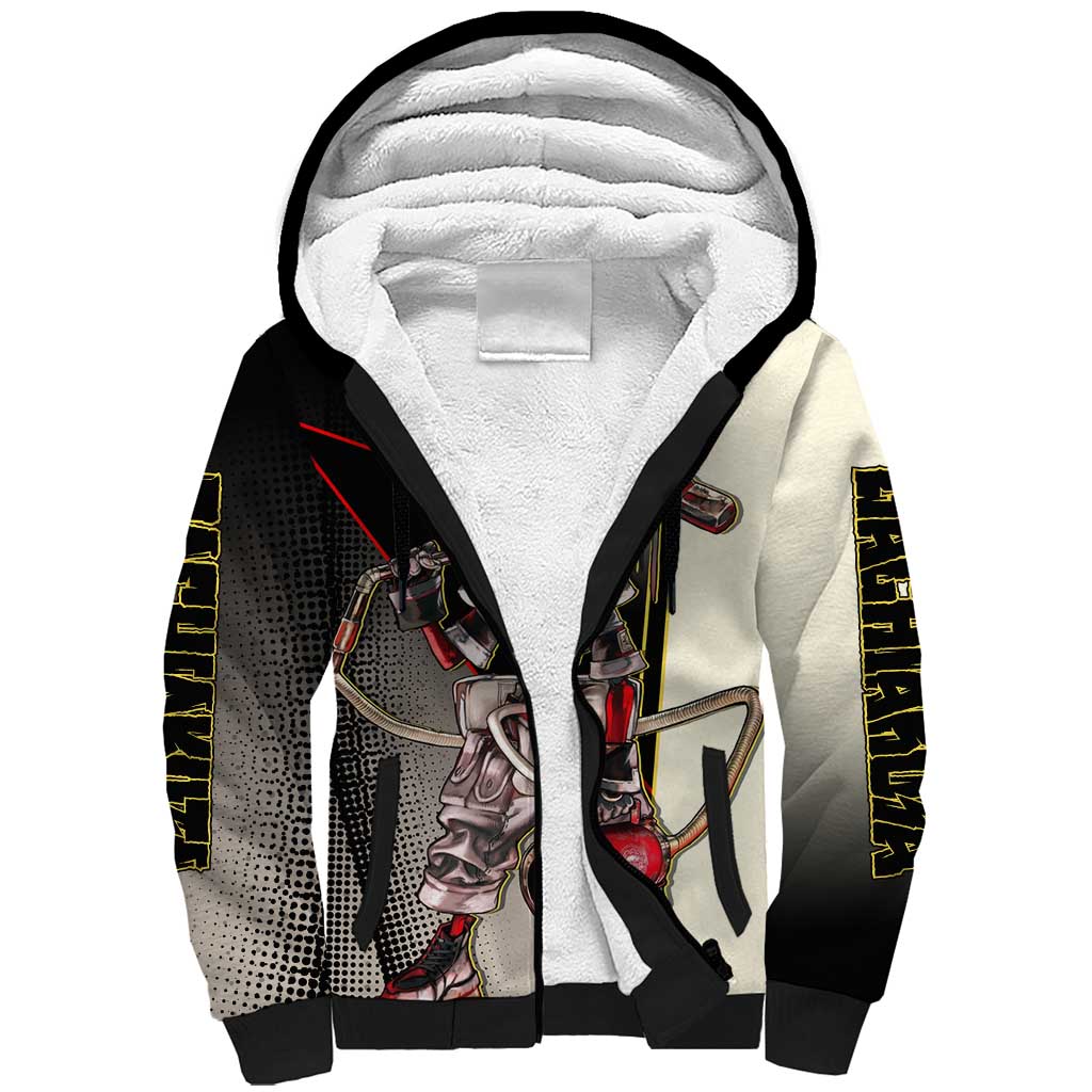 Rudo Surebrec Sherpa Hoodie Grunge Manga Illustration Style