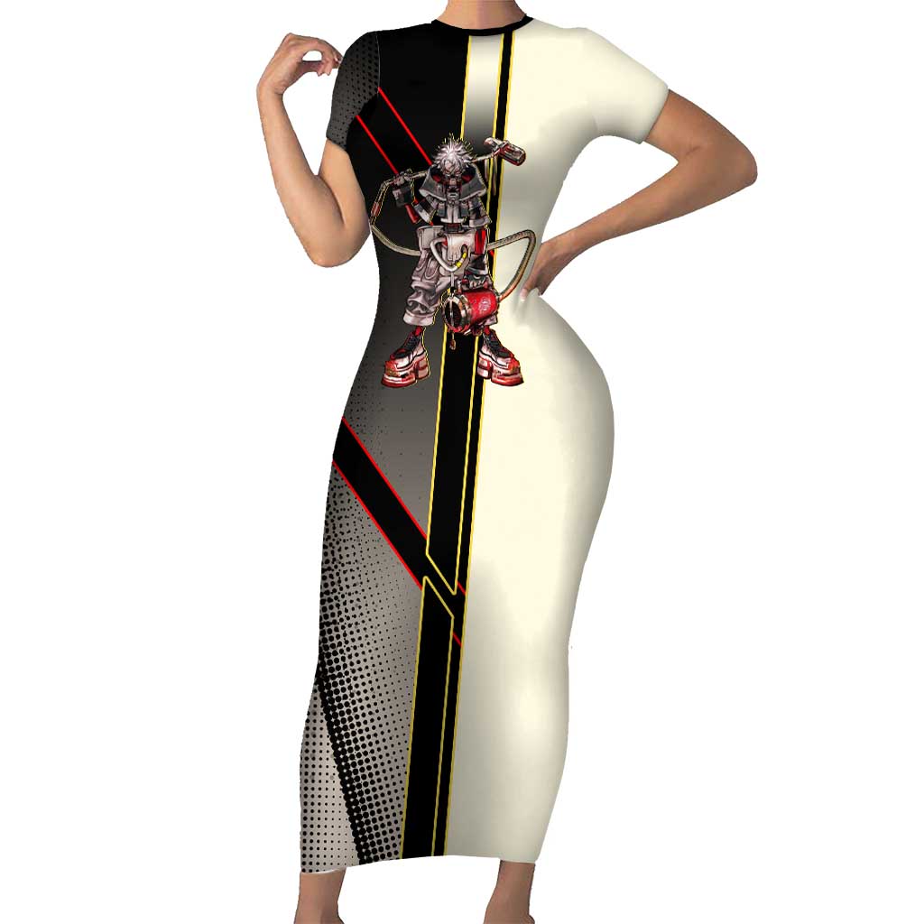 Rudo Surebrec Short Sleeve Bodycon Dress Grunge Manga Illustration Style