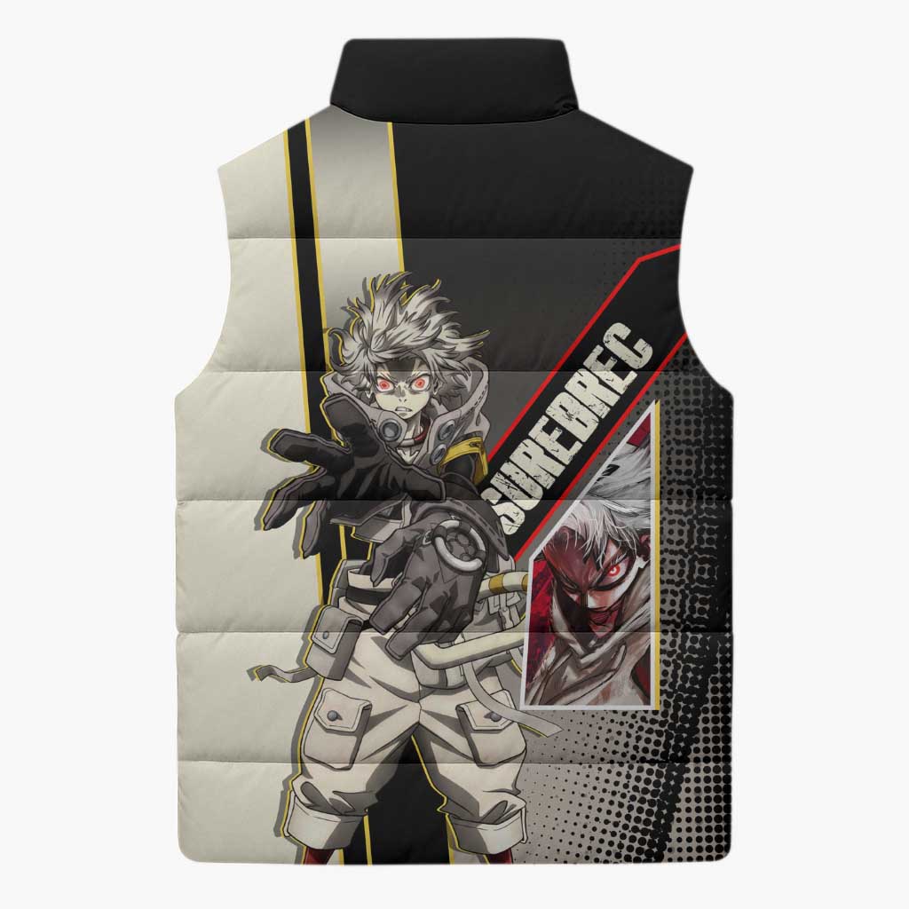 Rudo Surebrec Sleeveless Puffer Jacket Grunge Manga Illustration Style