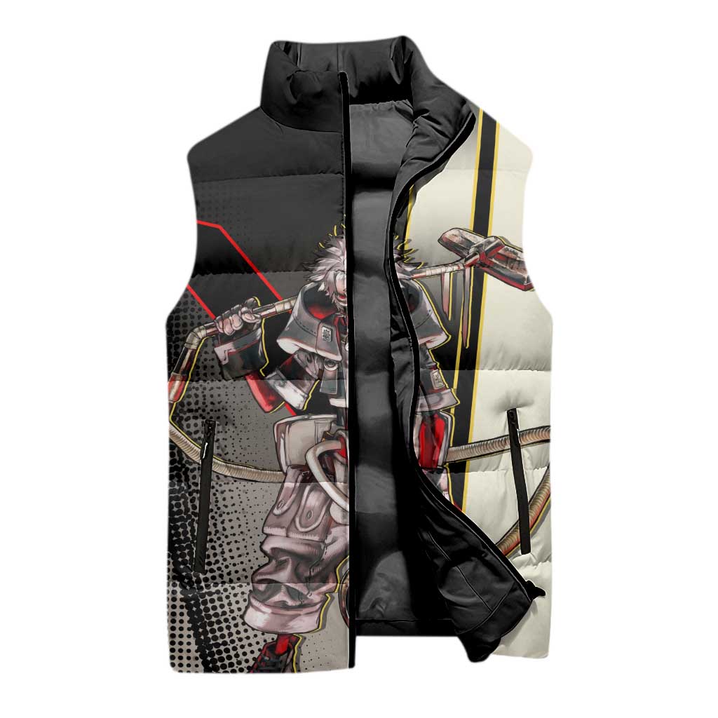 Rudo Surebrec Sleeveless Puffer Jacket Grunge Manga Illustration Style