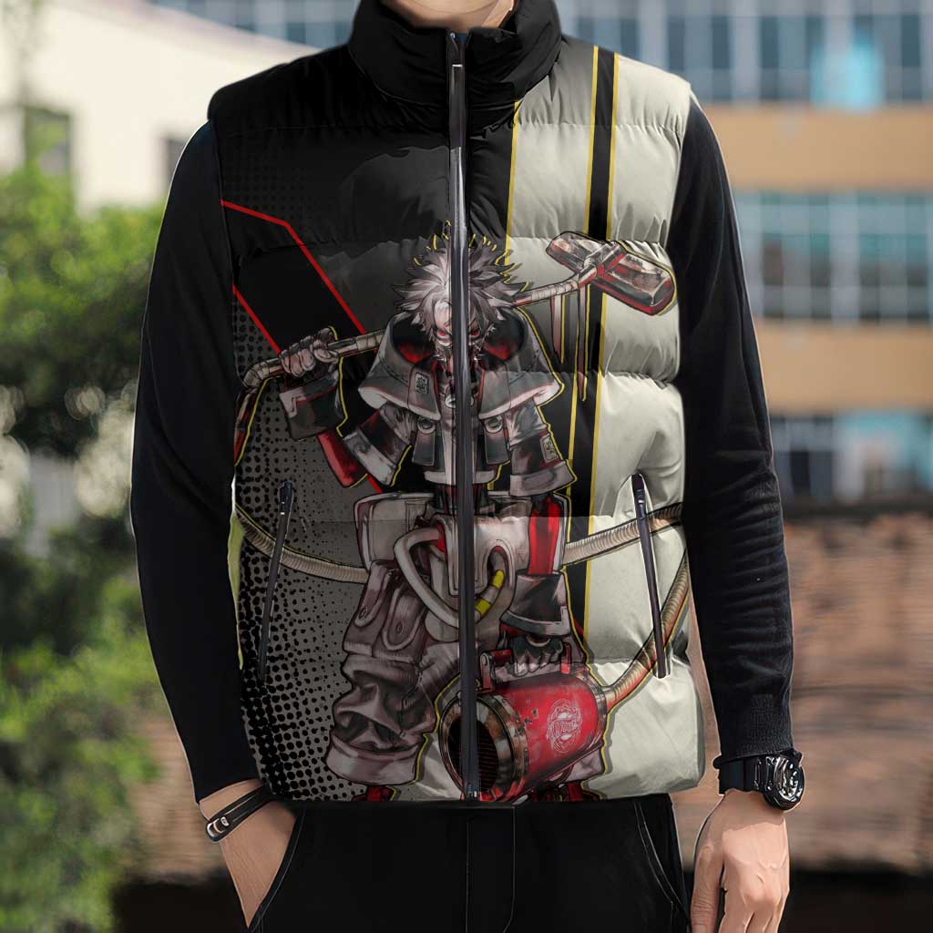 Rudo Surebrec Sleeveless Puffer Jacket Grunge Manga Illustration Style