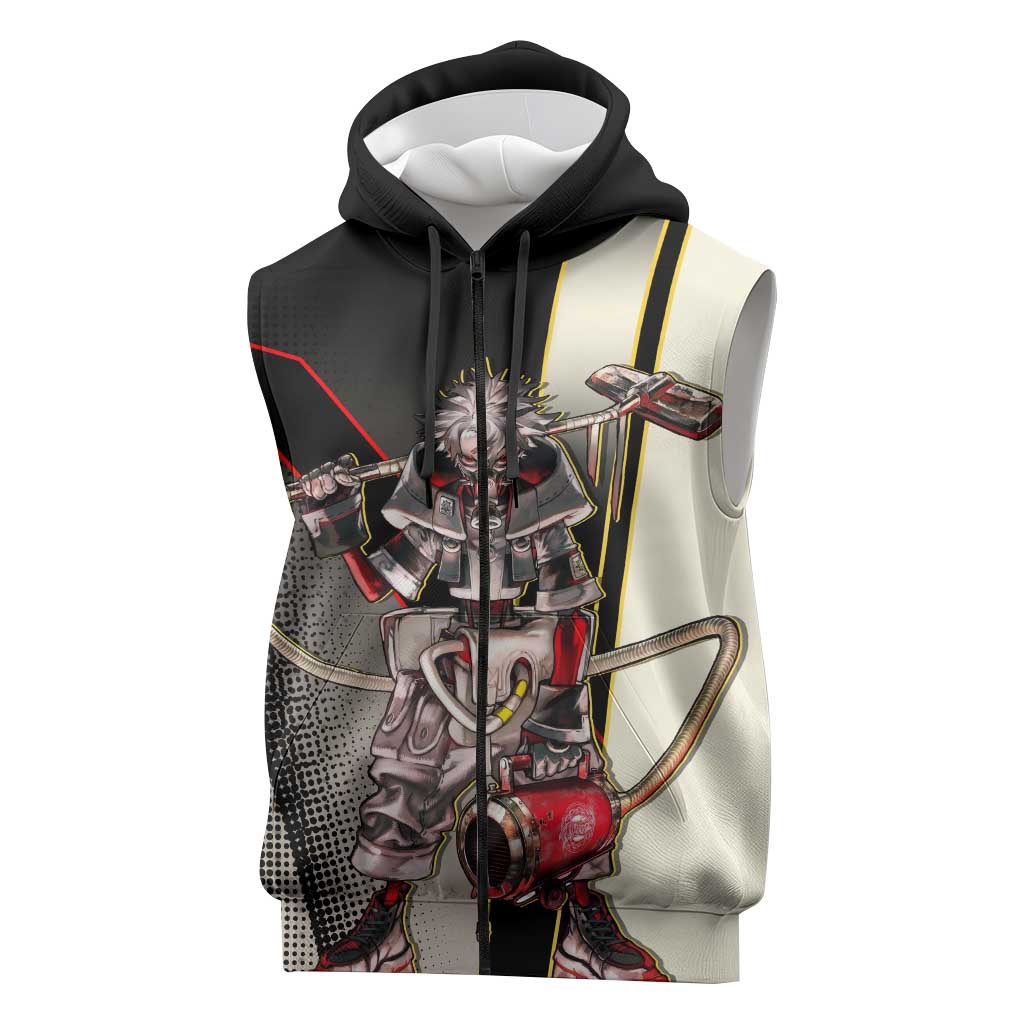 Rudo Surebrec Sleeveless Zip Hoodie Grunge Manga Illustration Style
