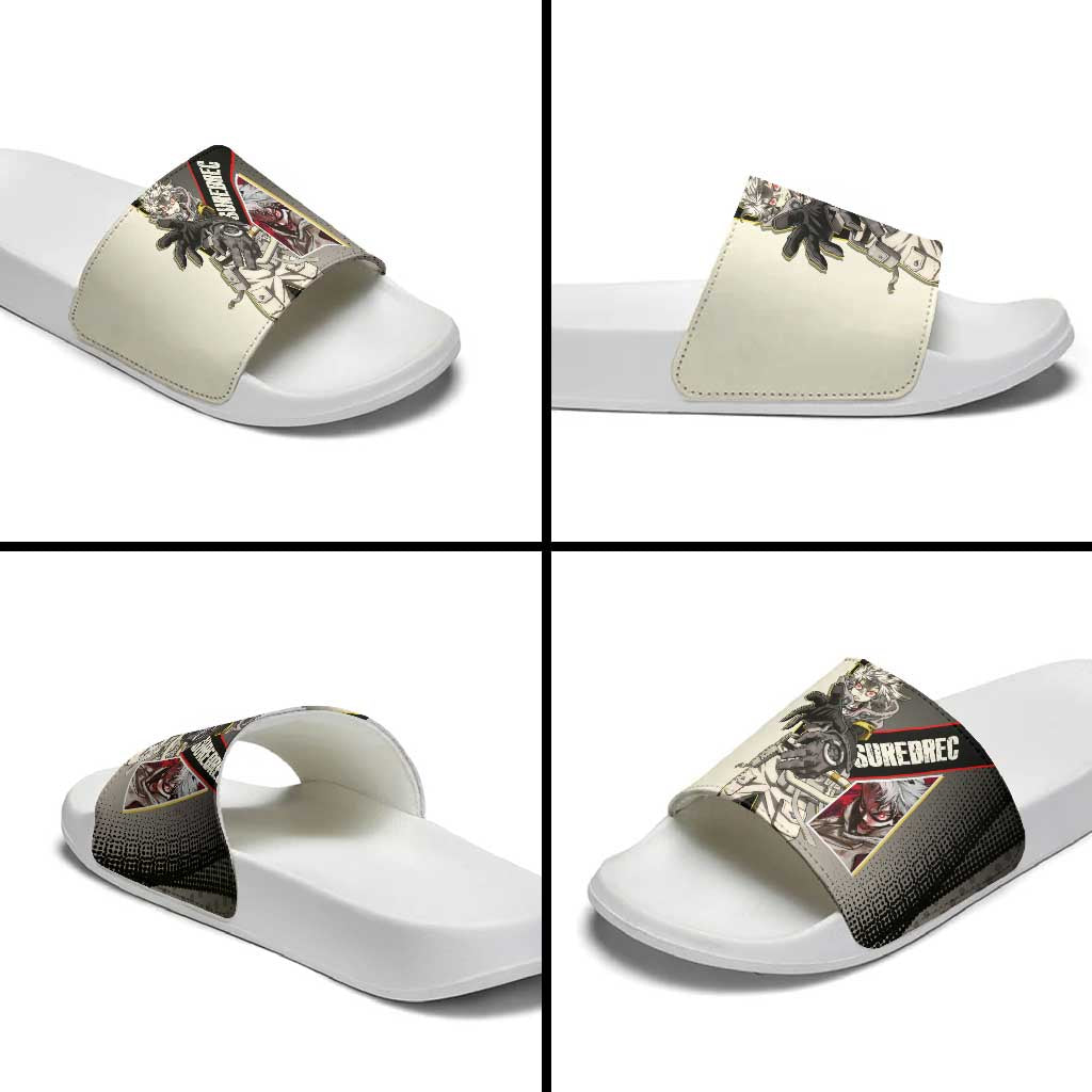 Rudo Surebrec Slide Sandals Grunge Manga Illustration Style