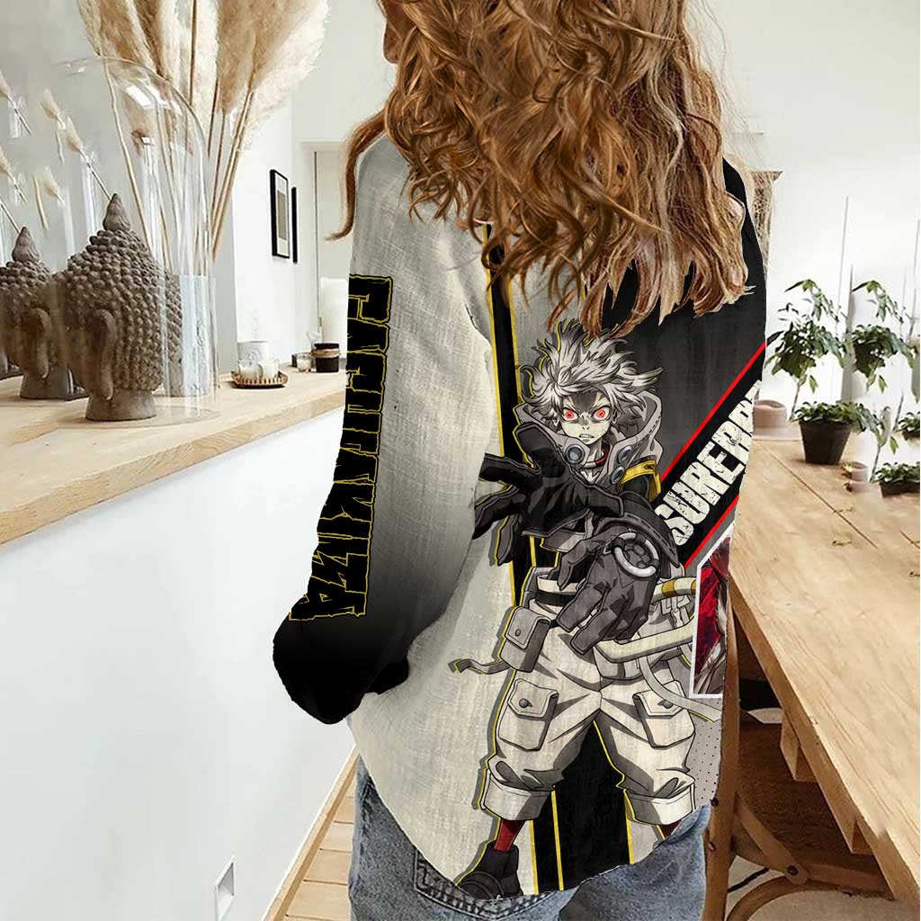 Rudo Surebrec Women Casual Shirt Grunge Manga Illustration Style