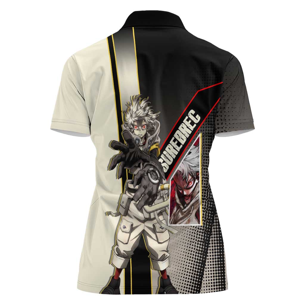Rudo Surebrec Women Polo Shirt Grunge Manga Illustration Style