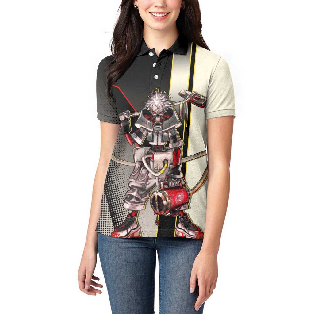 Rudo Surebrec Women Polo Shirt Grunge Manga Illustration Style