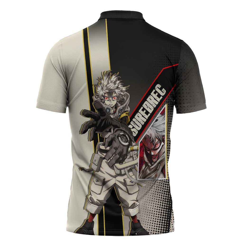 Rudo Surebrec Zipper Polo Shirt Grunge Manga Illustration Style