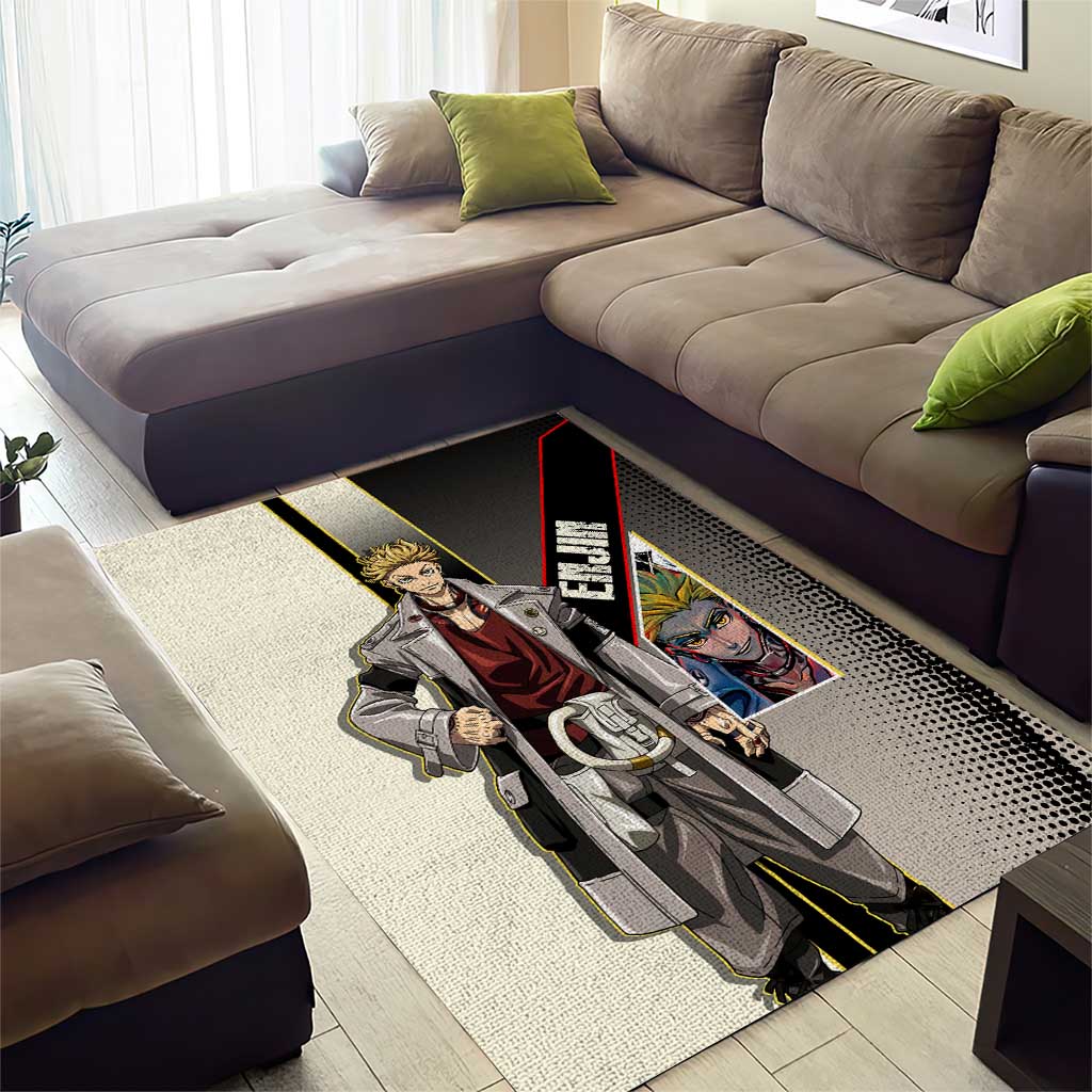 Enjin Crimson Strategist Area Rug Grunge Manga Illustration Style