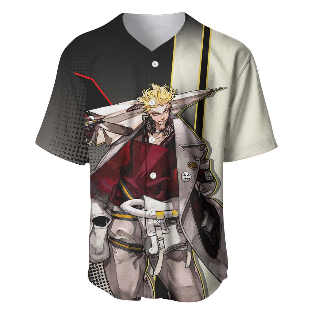 Enjin Crimson Strategist Baseball Jersey Grunge Manga Illustration Style