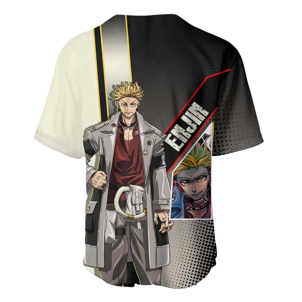 Enjin Crimson Strategist Baseball Jersey Grunge Manga Illustration Style