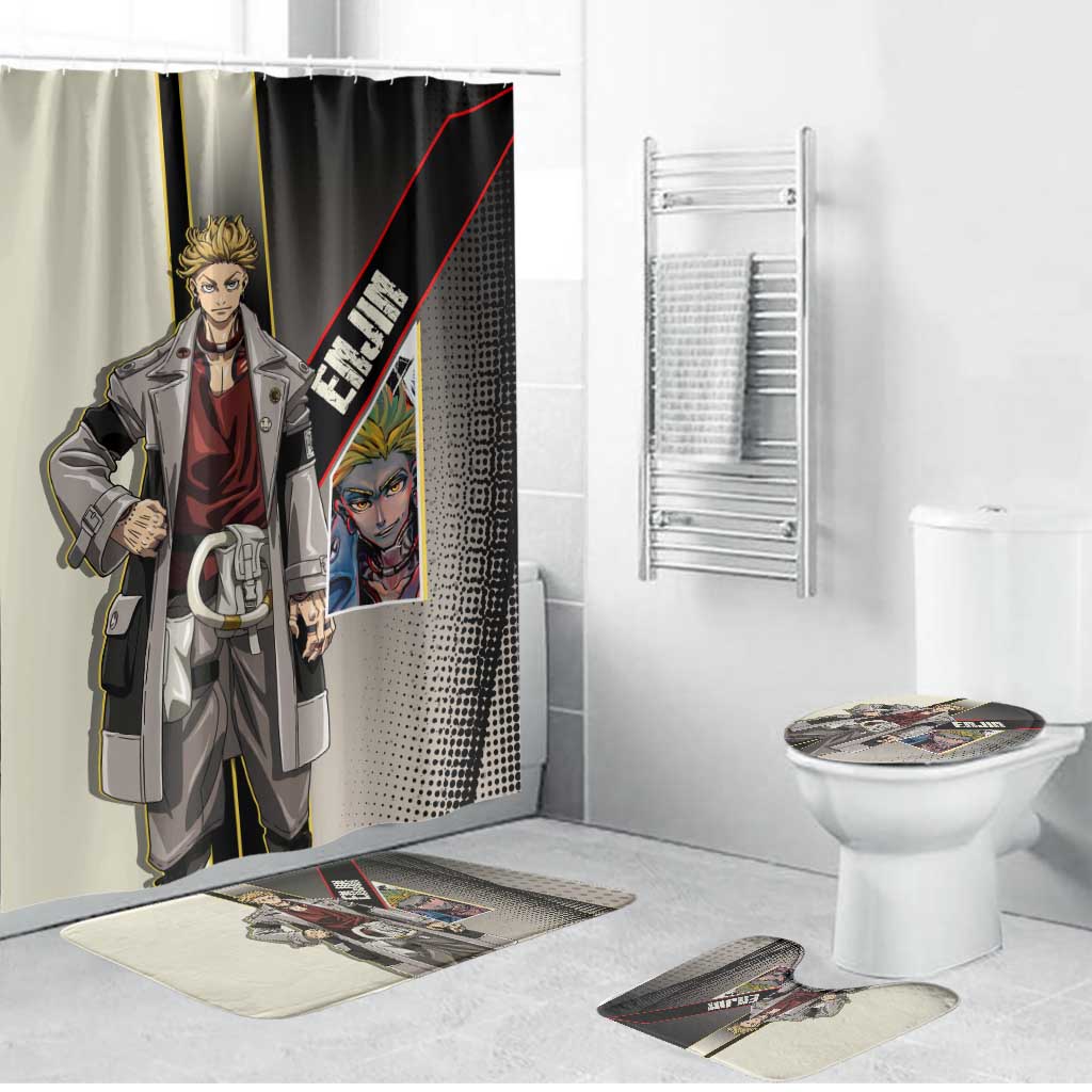 Enjin Crimson Strategist Bathroom Set Grunge Manga Illustration Style