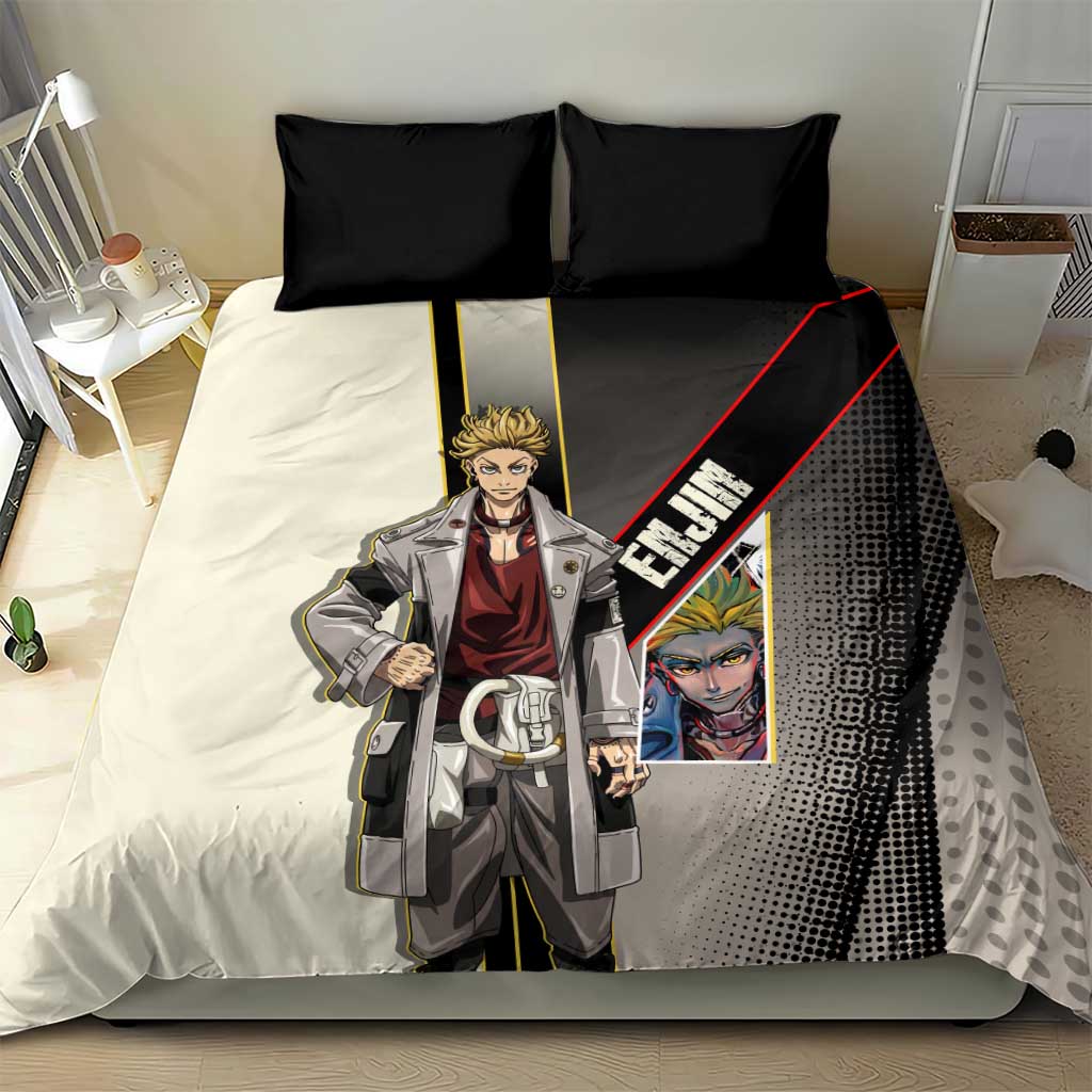 Enjin Crimson Strategist Bedding Set Grunge Manga Illustration Style