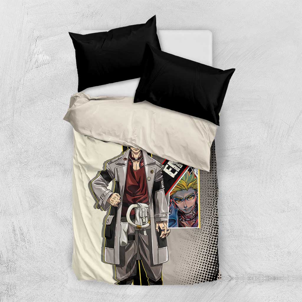 Enjin Crimson Strategist Bedding Set Grunge Manga Illustration Style