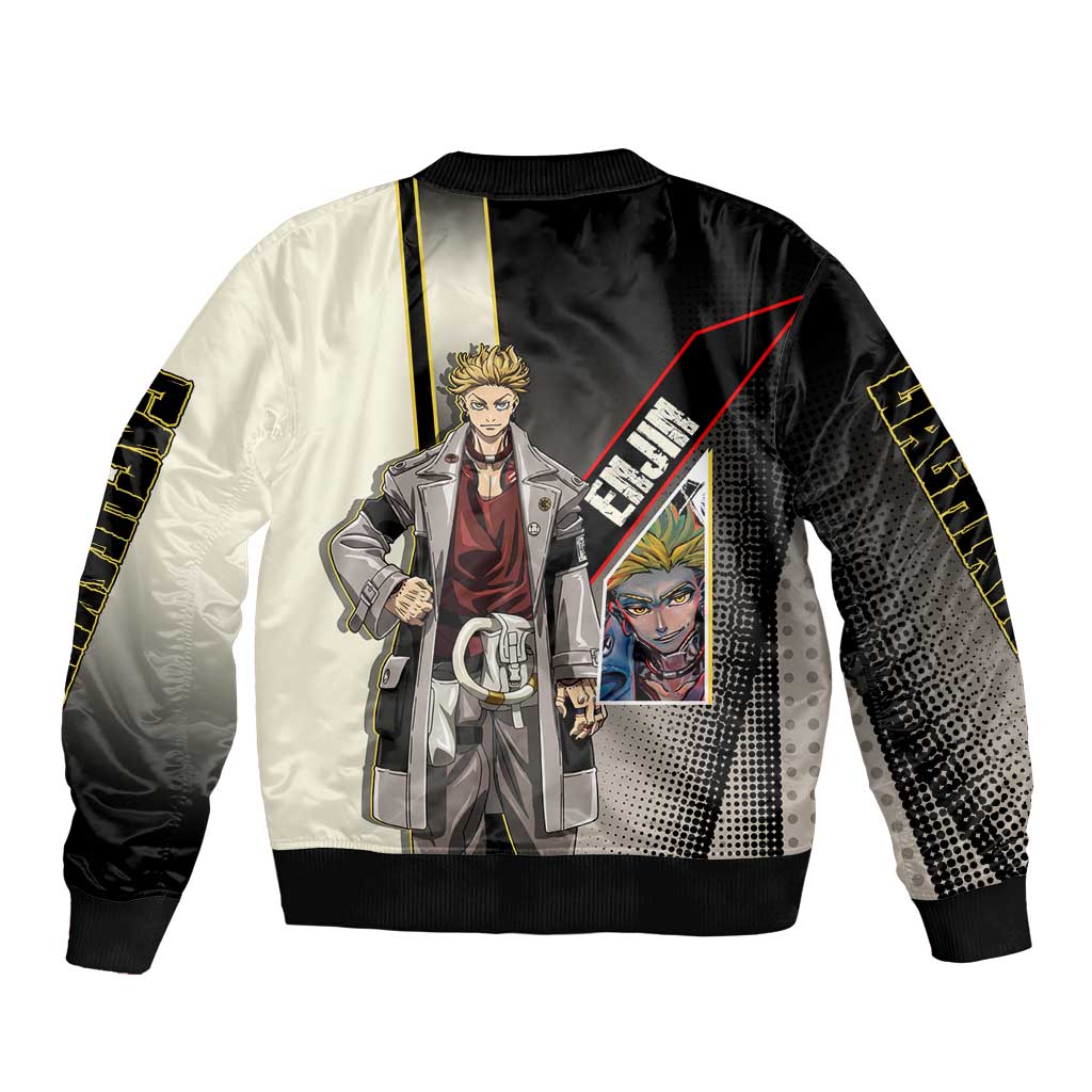 Enjin Crimson Strategist Bomber Jacket Grunge Manga Illustration Style