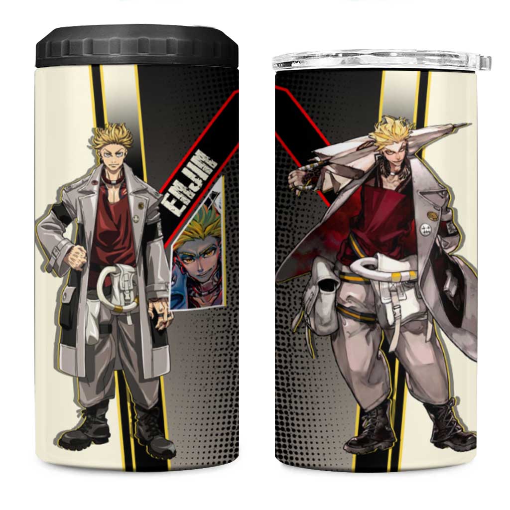 Enjin Crimson Strategist 4 in 1 Can Cooler Tumbler Grunge Manga Illustration Style