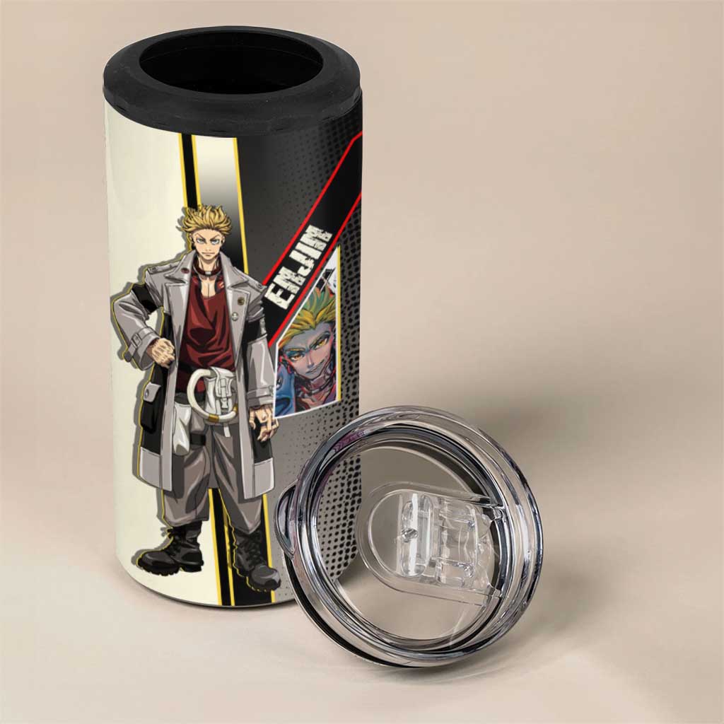 Enjin Crimson Strategist 4 in 1 Can Cooler Tumbler Grunge Manga Illustration Style