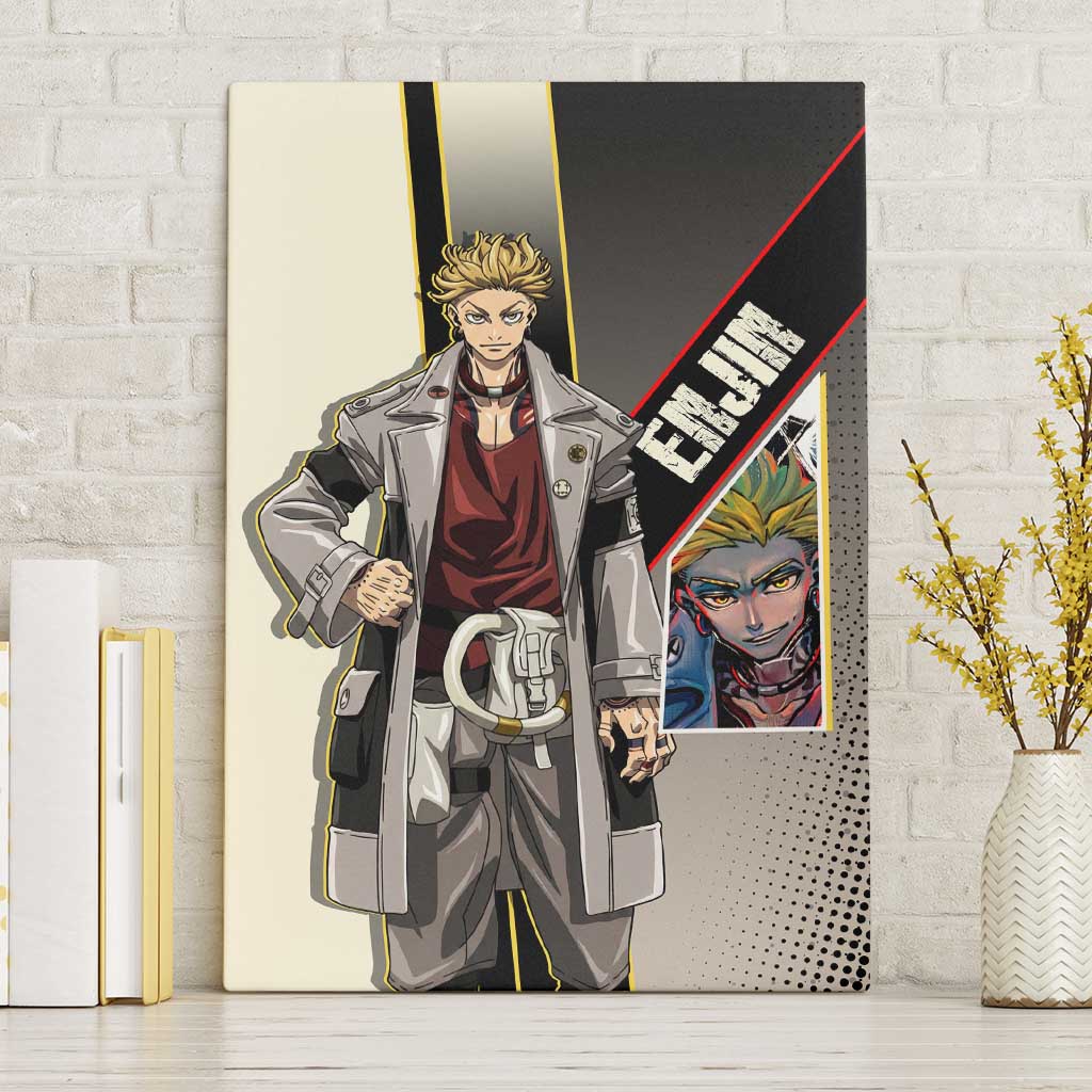 Enjin Crimson Strategist Canvas Wall Art Grunge Manga Illustration Style