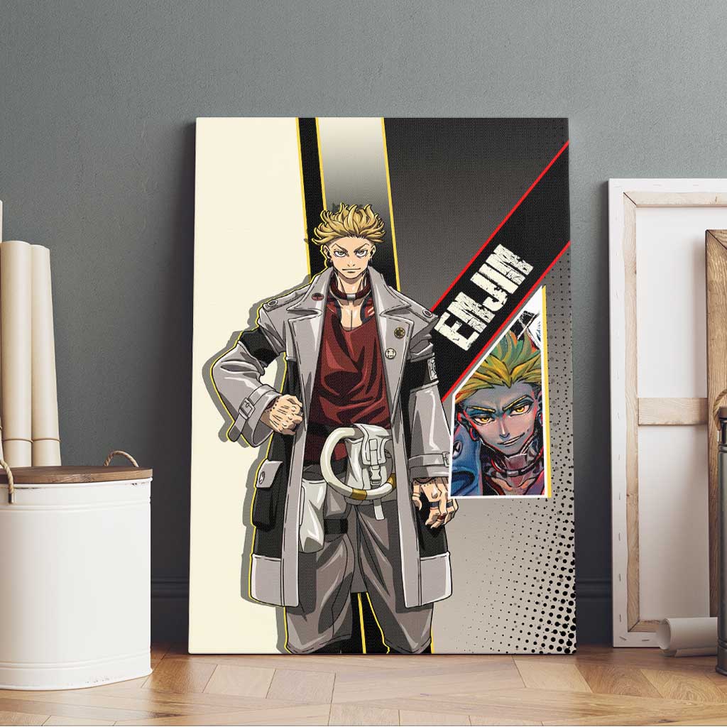 Enjin Crimson Strategist Canvas Wall Art Grunge Manga Illustration Style