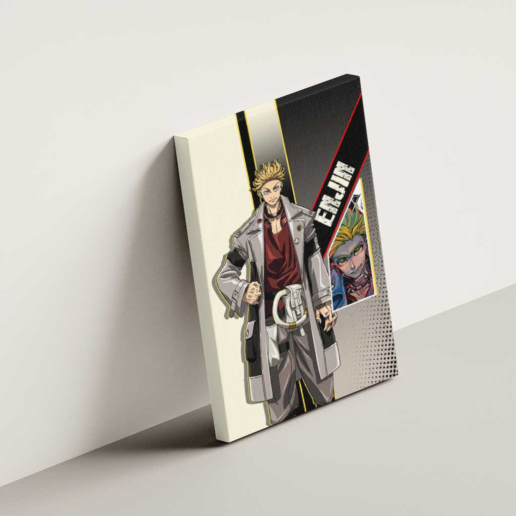 Enjin Crimson Strategist Canvas Wall Art Grunge Manga Illustration Style