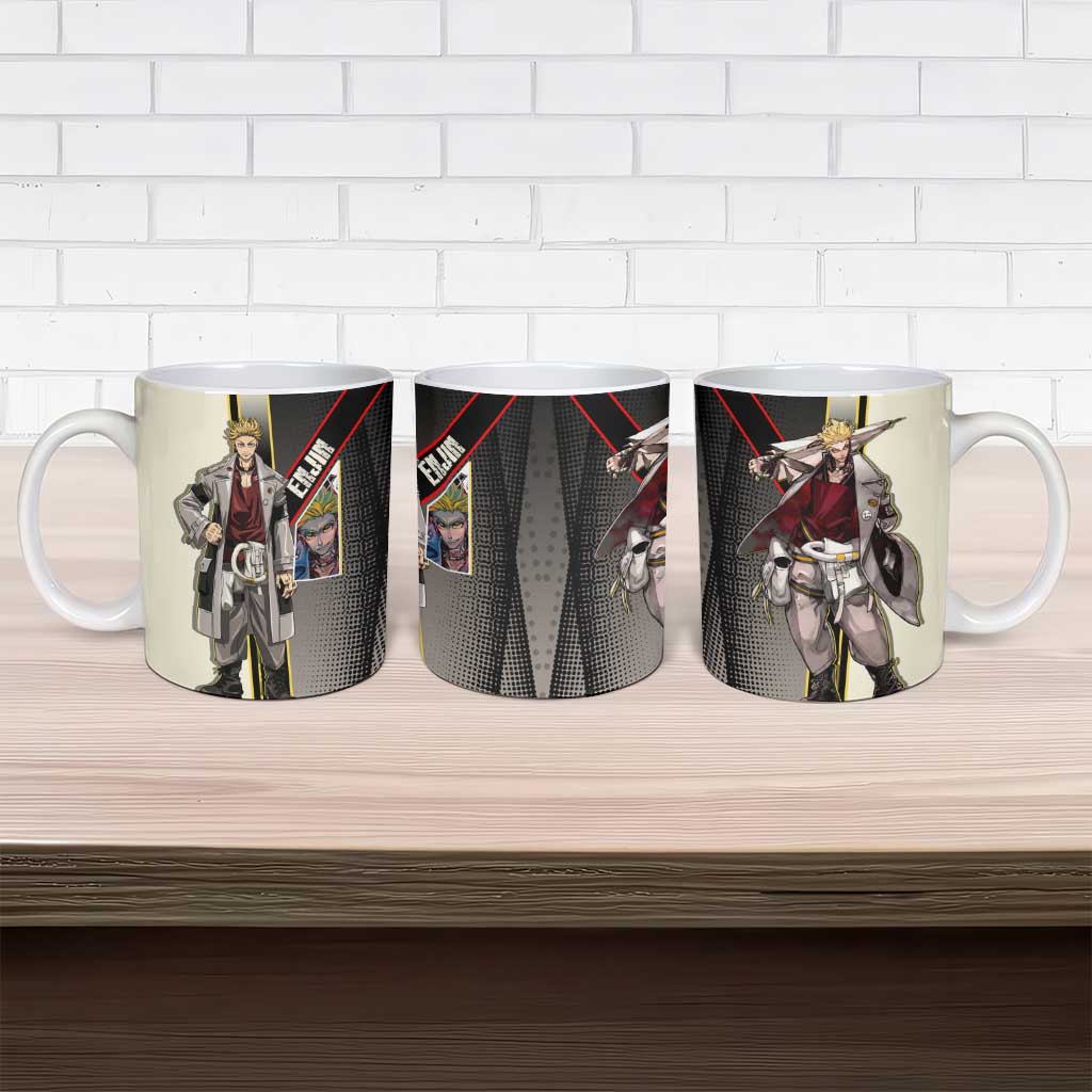 Enjin Crimson Strategist Ceramic Mug Grunge Manga Illustration Style