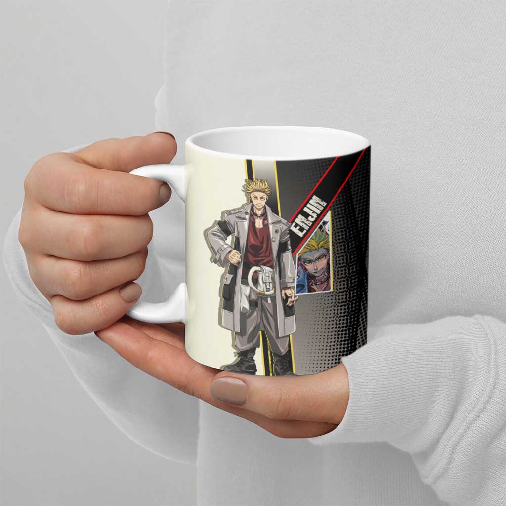Enjin Crimson Strategist Ceramic Mug Grunge Manga Illustration Style