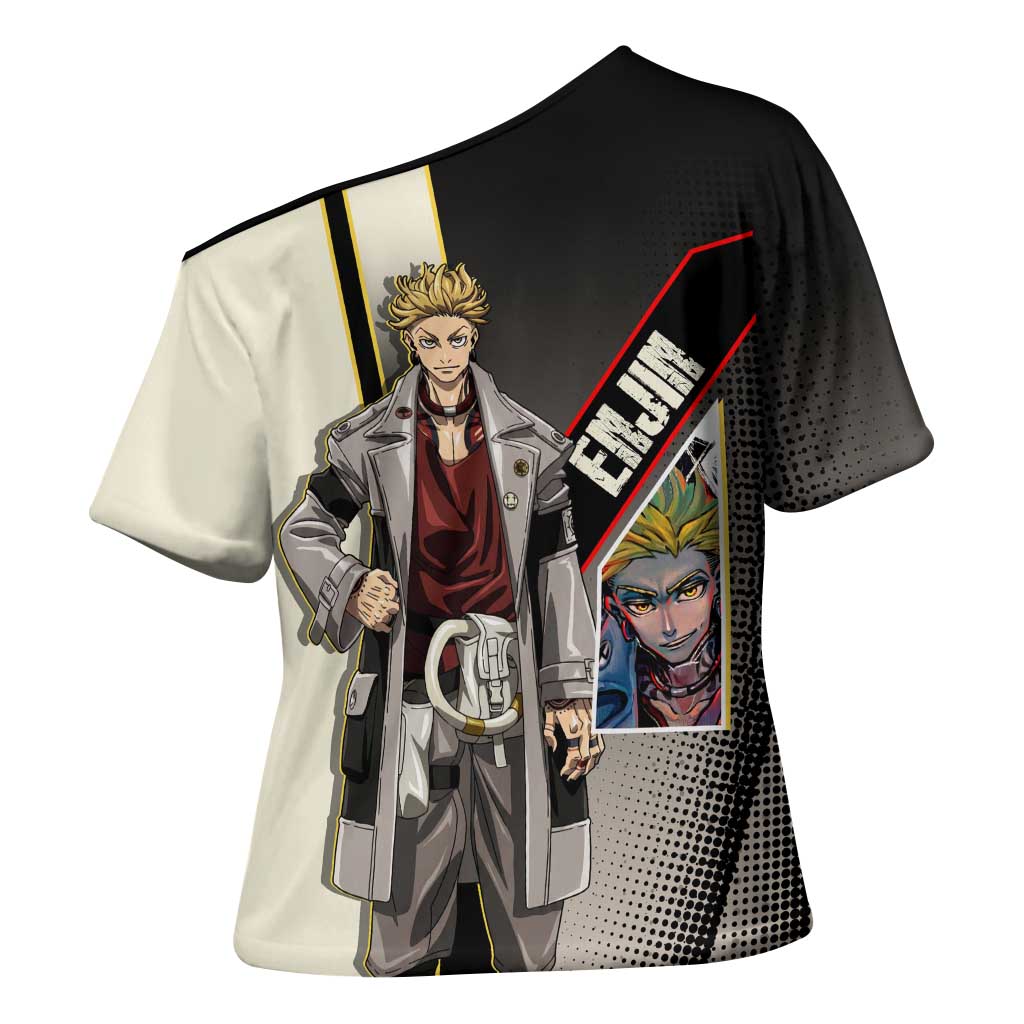 Enjin Crimson Strategist Cross Shoulder Shirt Grunge Manga Illustration Style