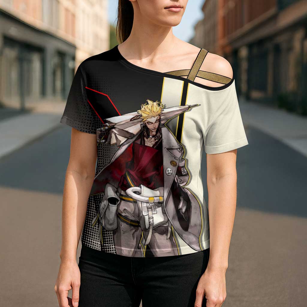 Enjin Crimson Strategist Cross Shoulder Shirt Grunge Manga Illustration Style