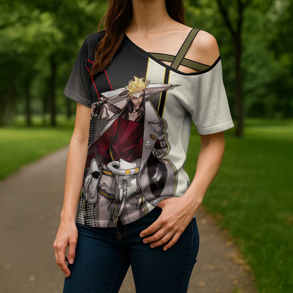 Enjin Crimson Strategist Cross Shoulder Shirt Grunge Manga Illustration Style