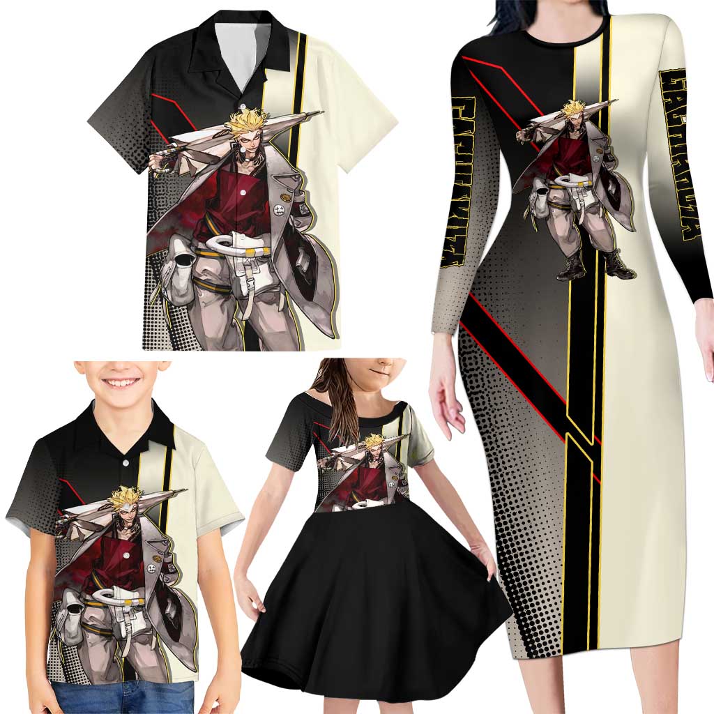 Enjin Crimson Strategist Family Matching Long Sleeve Bodycon Dress and Hawaiian Shirt Grunge Manga Illustration Style