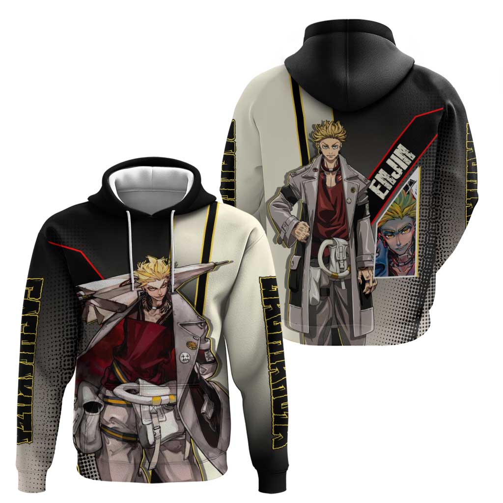 Enjin Crimson Strategist Hoodie Grunge Manga Illustration Style