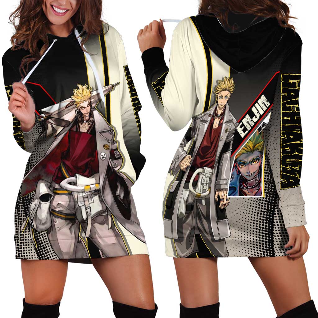 Enjin Crimson Strategist Hoodie Dress Grunge Manga Illustration Style