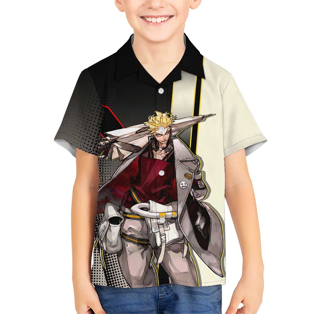 Enjin Crimson Strategist Kid Hawaiian Shirt Grunge Manga Illustration Style
