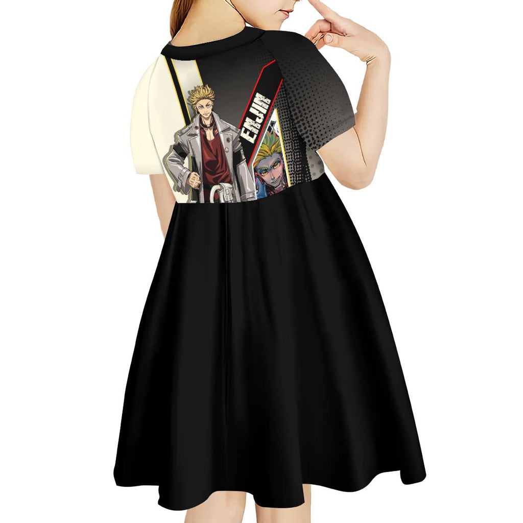 Enjin Crimson Strategist Kid Short Sleeve Dress Grunge Manga Illustration Style
