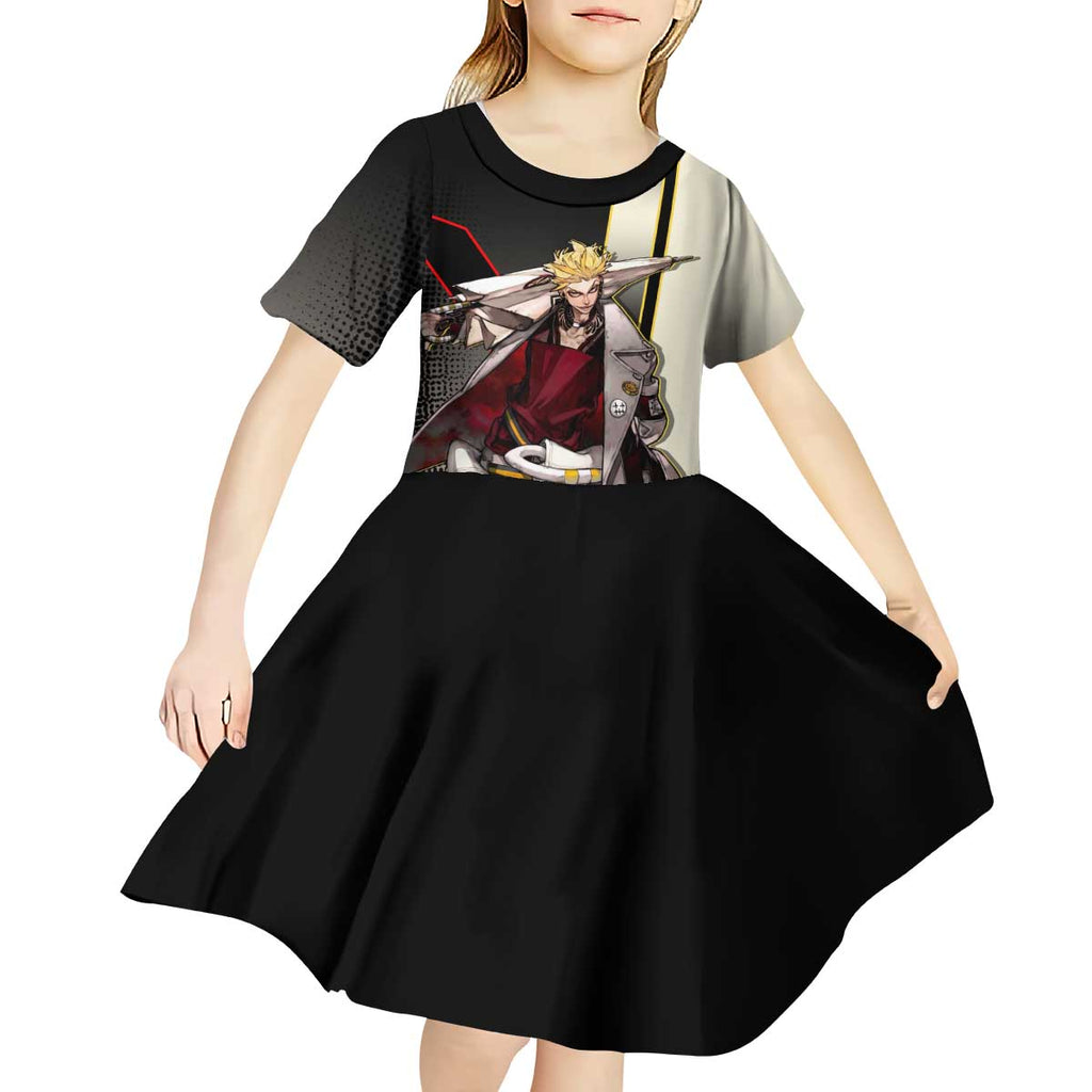 Enjin Crimson Strategist Kid Short Sleeve Dress Grunge Manga Illustration Style