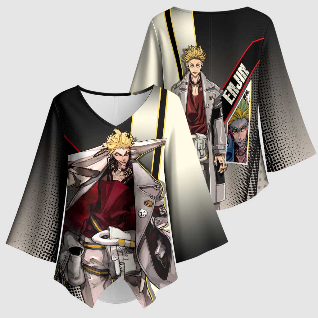 Enjin Crimson Strategist Kimono Sleeve Blouse Grunge Manga Illustration Style