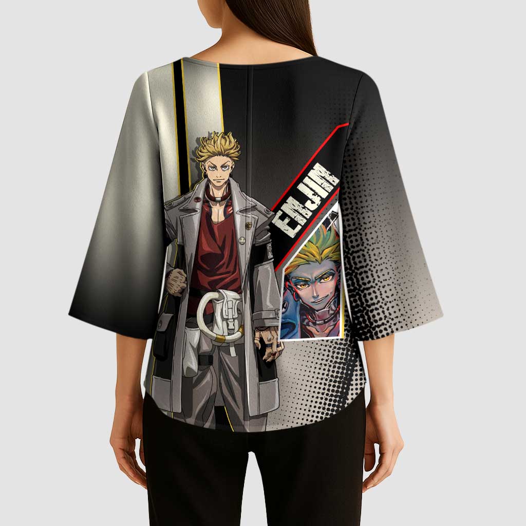 Enjin Crimson Strategist Kimono Sleeve Blouse Grunge Manga Illustration Style