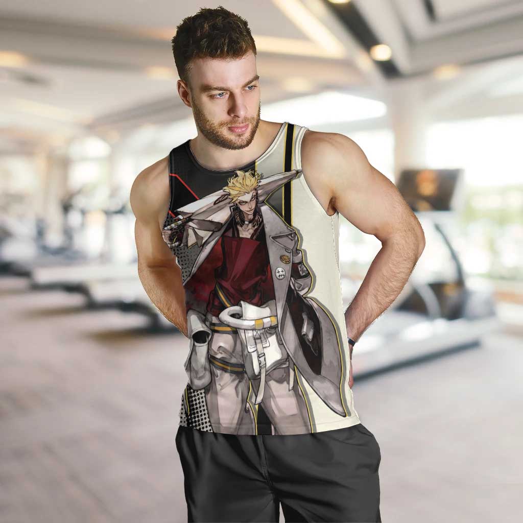 Enjin Crimson Strategist Men Tank Top Grunge Manga Illustration Style
