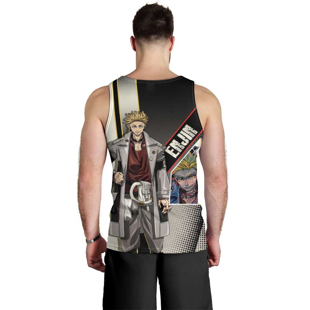 Enjin Crimson Strategist Men Tank Top Grunge Manga Illustration Style
