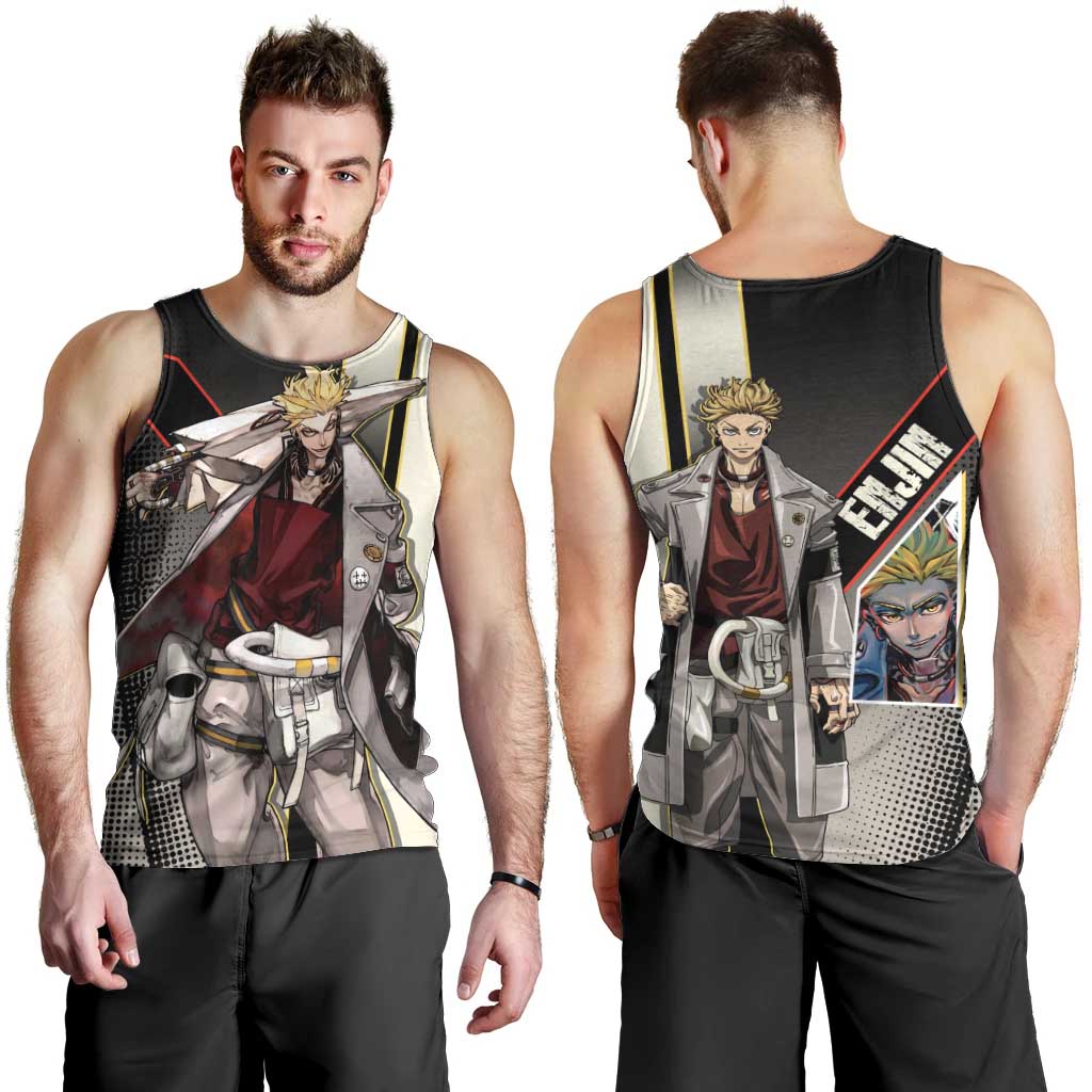 Enjin Crimson Strategist Men Tank Top Grunge Manga Illustration Style