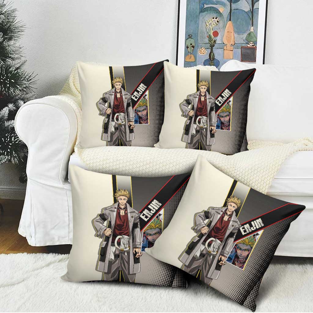Enjin Crimson Strategist Pillow Cover Grunge Manga Illustration Style