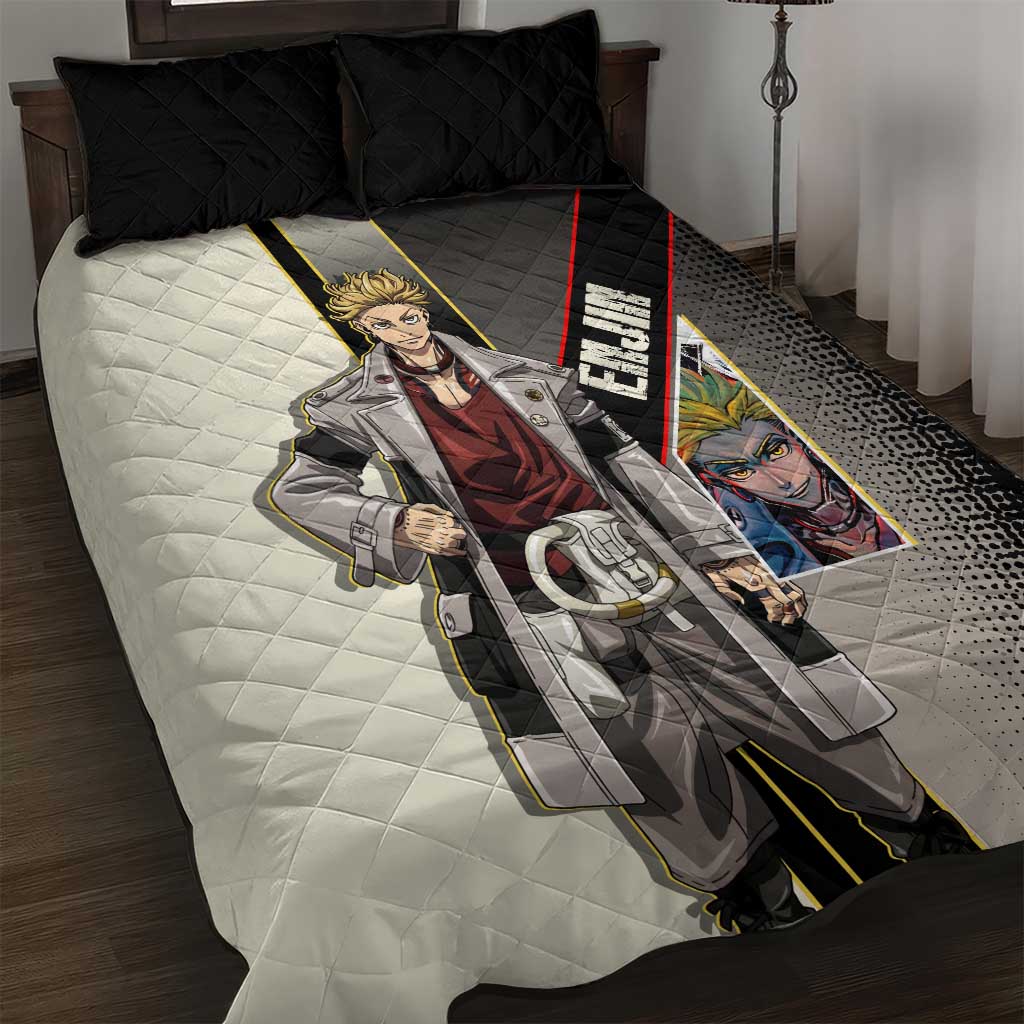 Enjin Crimson Strategist Quilt Bed Set Grunge Manga Illustration Style