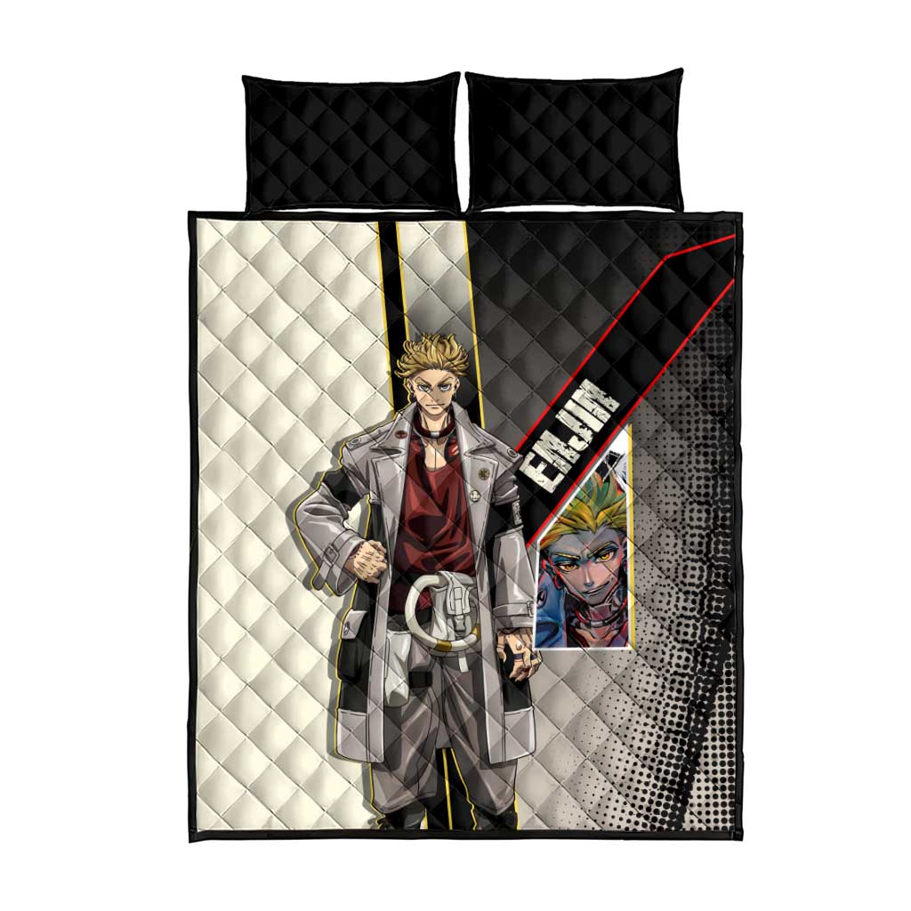 Enjin Crimson Strategist Quilt Bed Set Grunge Manga Illustration Style