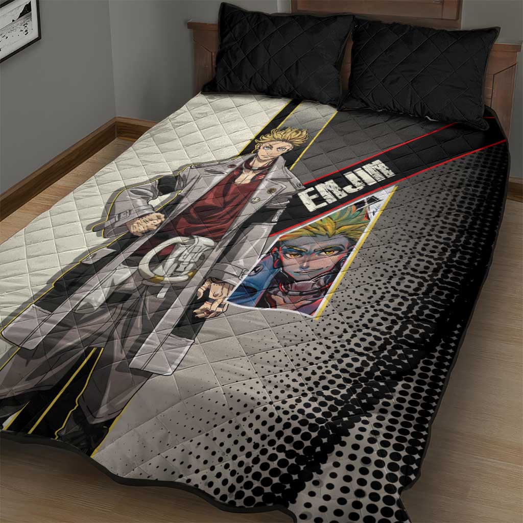Enjin Crimson Strategist Quilt Bed Set Grunge Manga Illustration Style