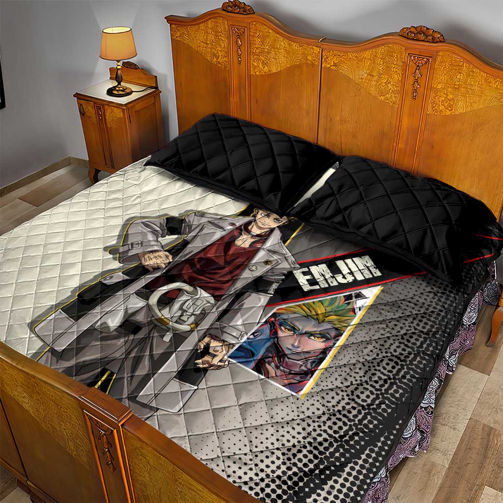 Enjin Crimson Strategist Quilt Bed Set Grunge Manga Illustration Style