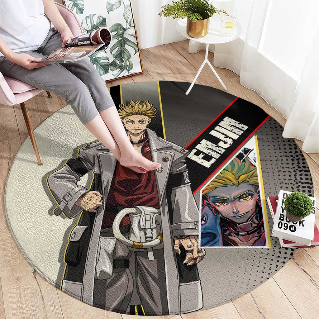 Enjin Crimson Strategist Round Carpet Grunge Manga Illustration Style